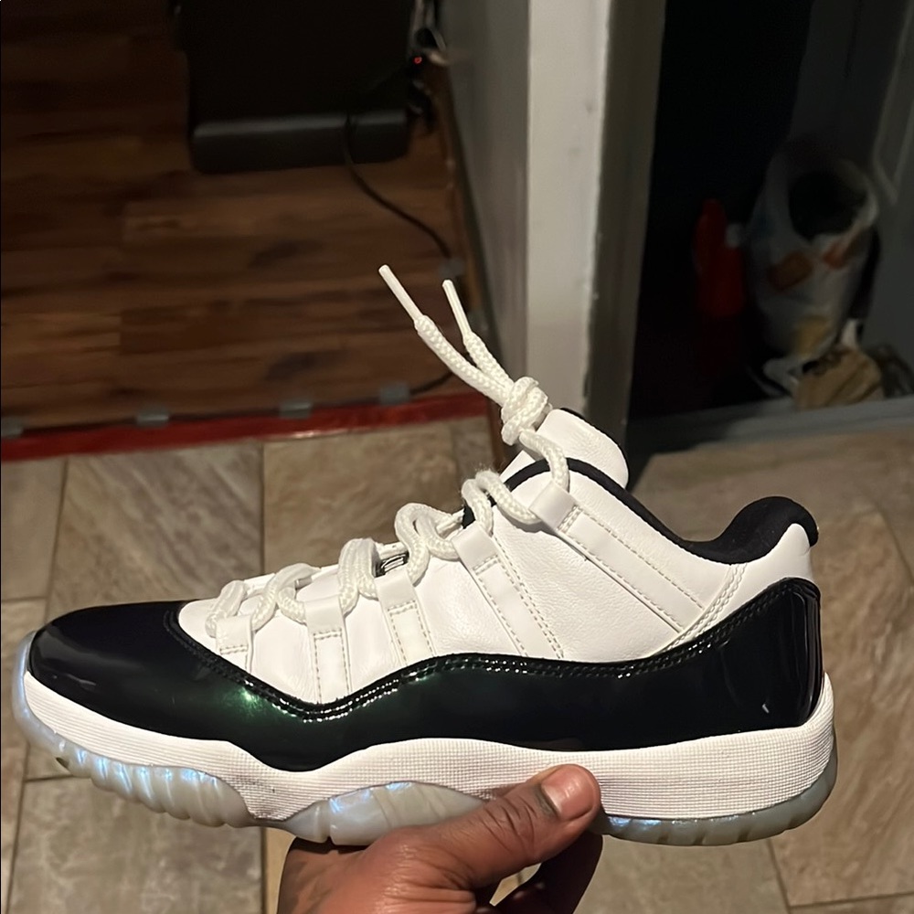 White and Black Low-Top Sneakers